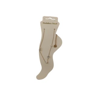 Golden pearl ankle bracelet